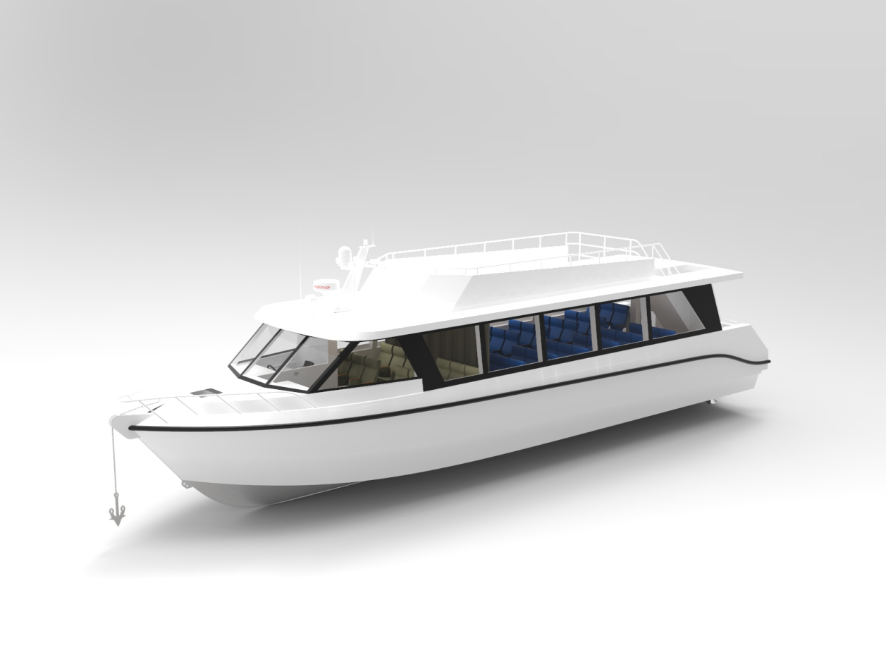 120 Person 15m(49ft) Catamaran Passenger Boat Double Deck