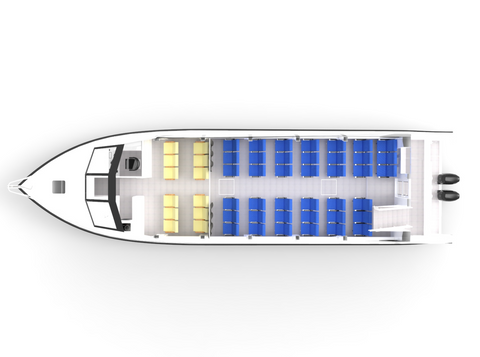 120 Person 15m(49ft) Catamaran Passenger Boat Double Deck