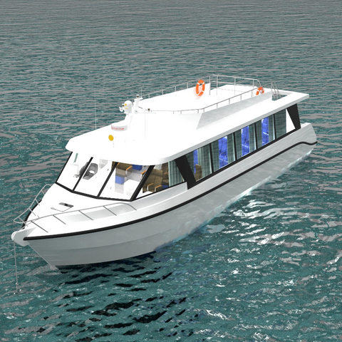 120 Person 15m(49ft) Catamaran Passenger Boat Double Deck