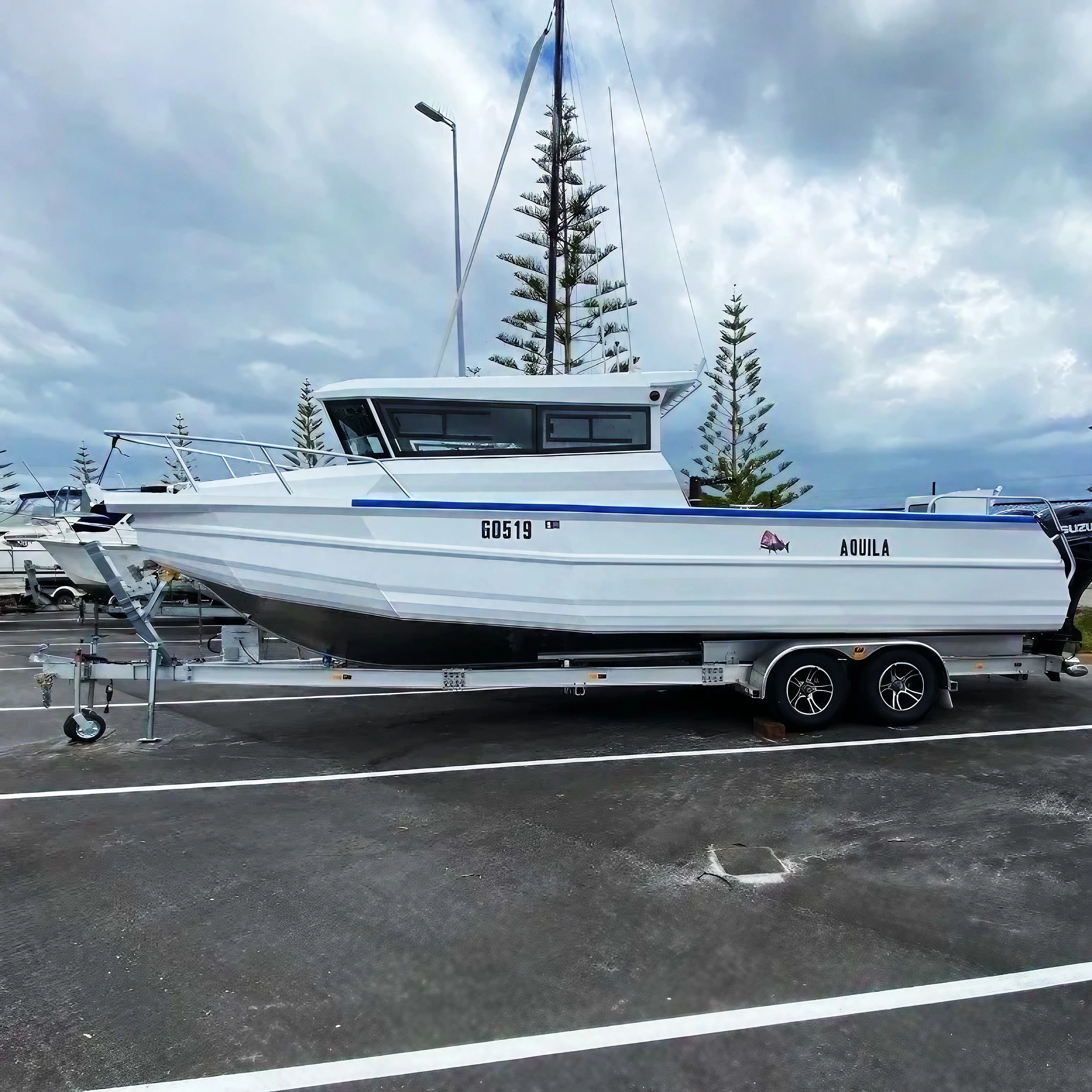9m Easycraft Aluminium Plate Cabin Fishing Boat